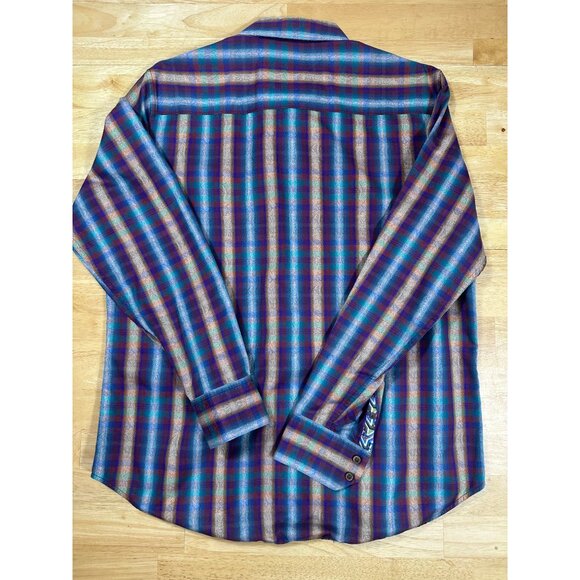 Robert Graham Purple Beige Plaid Men's Long Sleeve Button Down Shirt Size M - Picture 4 of 9